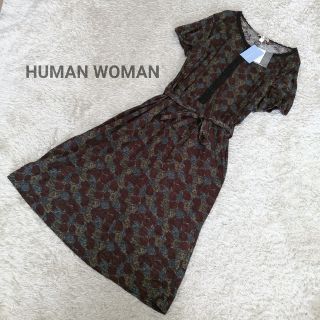 ヒューマンウーマン(HUMAN WOMAN)の新品未使用【HUMAN WOMAN】ヒューマンウーマン　花柄ワンピース　レース付(ロングワンピース/マキシワンピース)