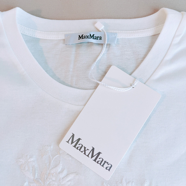 Max Mara(マックスマーラ)のMAX MARA SACHA Mロゴ 刺繍 コットン Tシャツ レディースのトップス(Tシャツ(半袖/袖なし))の商品写真