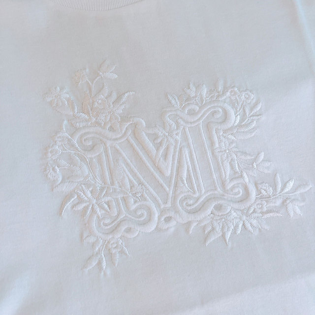 Max Mara(マックスマーラ)のMAX MARA SACHA Mロゴ 刺繍 コットン Tシャツ レディースのトップス(Tシャツ(半袖/袖なし))の商品写真