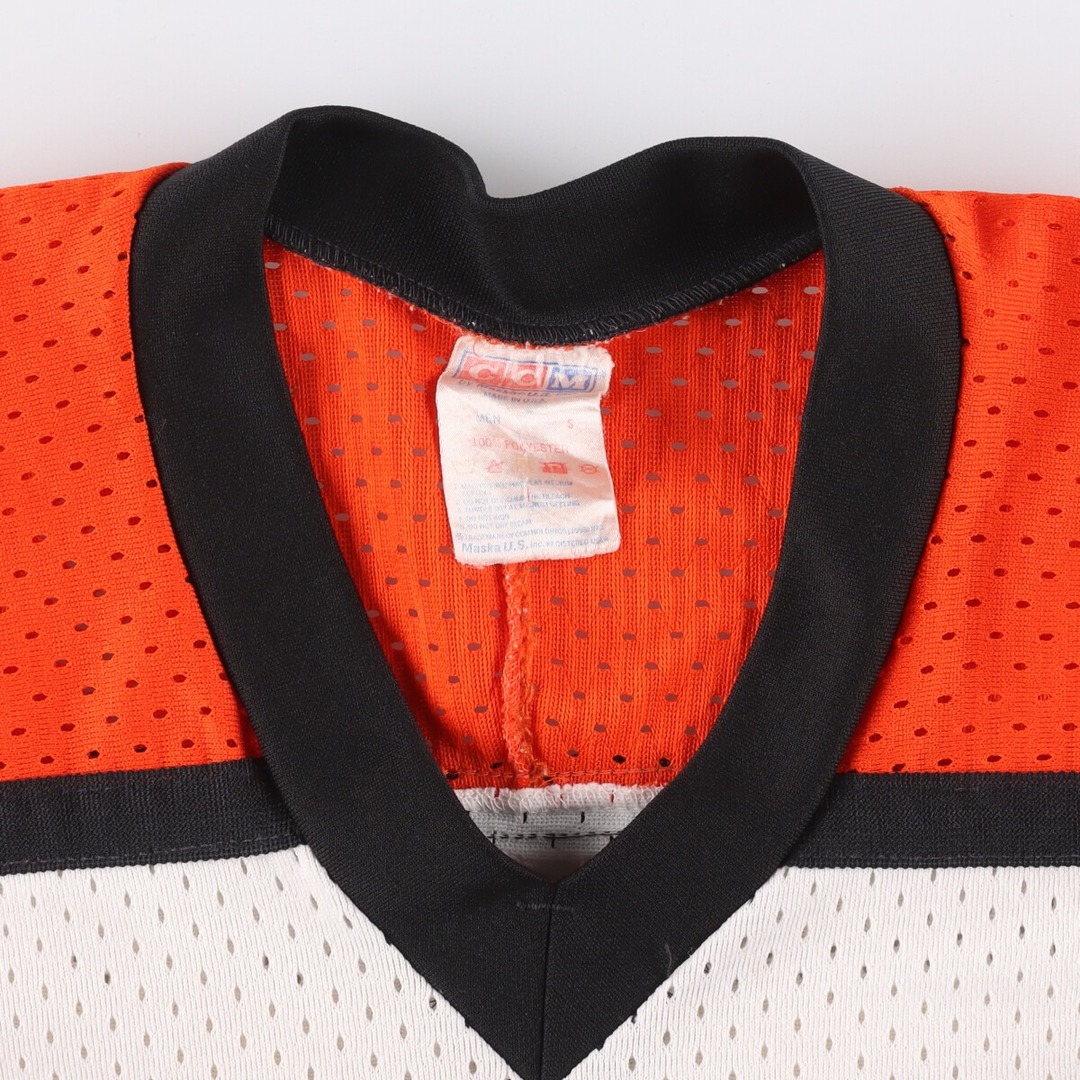 古着 CCM NHL Philadelphia Flyers フィラデルフィア フライヤーズ ナンバリング ゲームシャツ ホッケーシャツ USA製 メンズS /eaa338166 メンズのトップス(Tシャツ/カットソー(半袖/袖なし))の商品写真