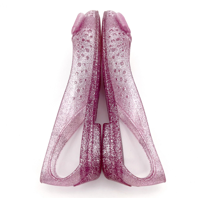 ✨極美品✨ フェラガモ 24.5cm ラバーシューズ ピンク ラメ ヴァラ 7