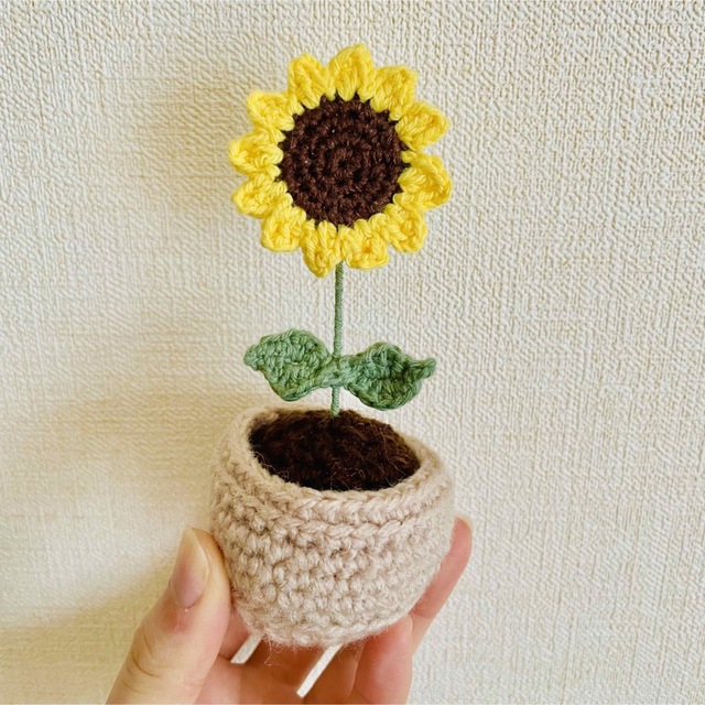 ひまわり花束　あみぐるみ　かぎ編み　ハンドメイド