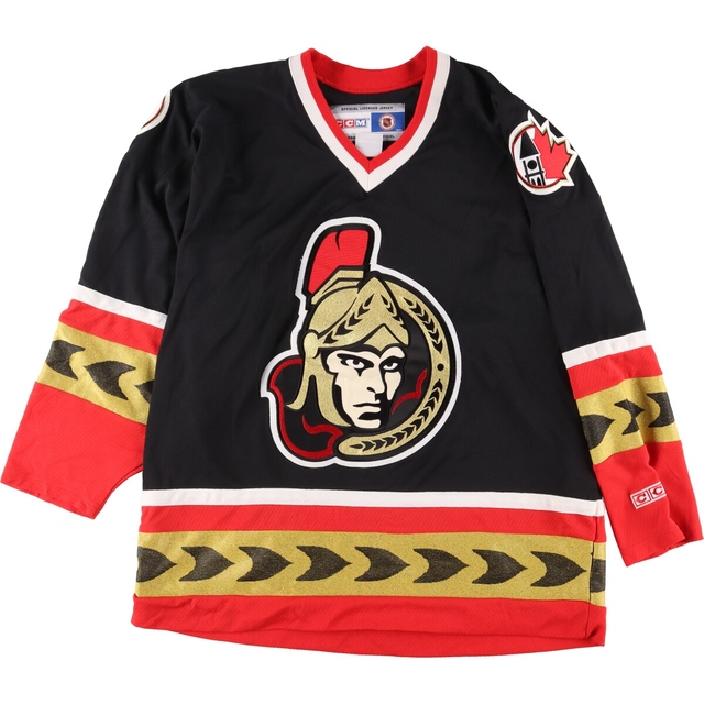 CCM NHL Ottawa Senators オタワ セネターズ ゲームシャツ ホッケーシャツ メンズL /eaa338170