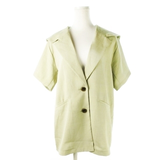 ヘザー(heather)のヘザー ジャケット テーラード セーラー 半袖 オーバーサイズ シャリ感 F 緑(その他)