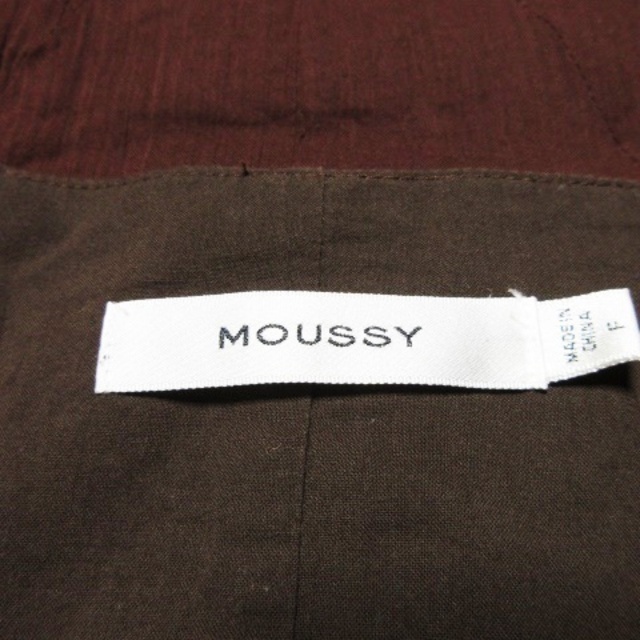 moussy(マウジー)のマウジー ブラウス シャツ ペンタゴンネック 五分袖 楊柳 シアー F 茶 レディースのトップス(その他)の商品写真