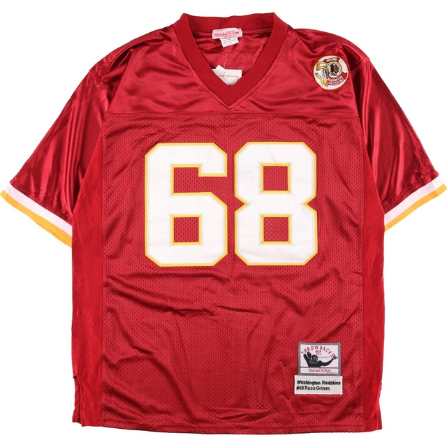 デッドストック DEADSTOCK MITCHELL AND NESS NFL WASHINGTON REDSKINS ワシントンレッドスキンズ ゲームシャツ フットボールシャツ メンズXL /eaa336873
