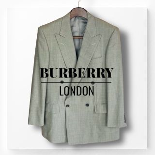 バーバリー(BURBERRY)の【バーバリー】テーラード ジャケット グレー ウール混 ダブルブレスト XL(テーラードジャケット)