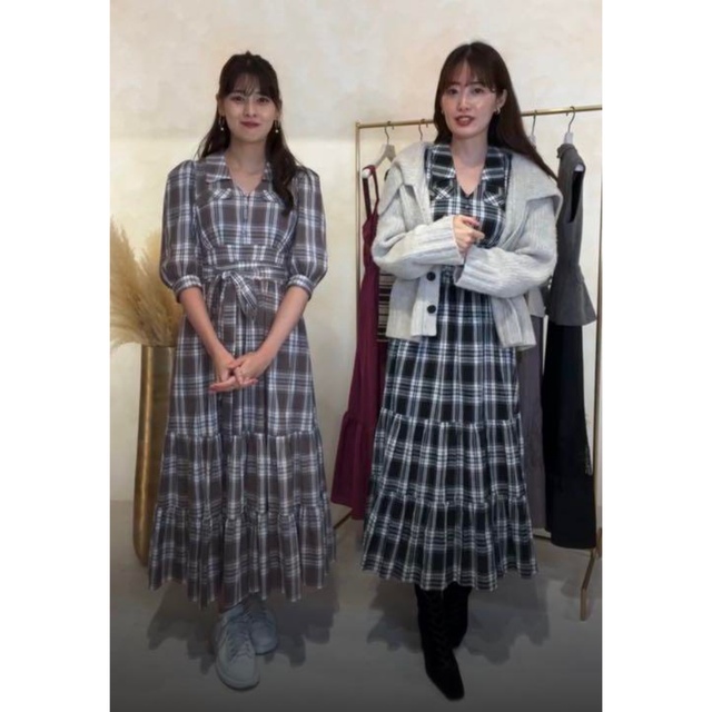 Her lip to(ハーリップトゥ)のBergamo Plaid Tiered Long Dress レディースのワンピース(ロングワンピース/マキシワンピース)の商品写真