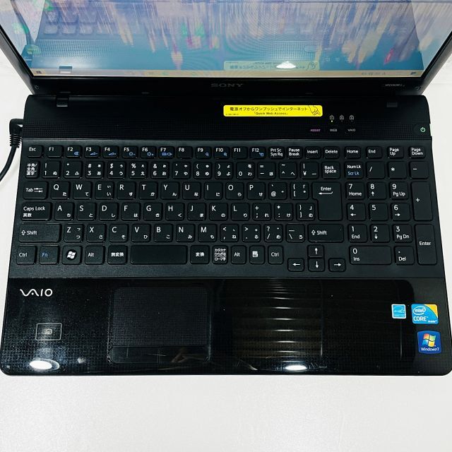 VAIO(バイオ)の綺麗なVAIO黒⭐️すぐ使えるノートパソコン✨カメラ付き✨ワード・エクセル使える スマホ/家電/カメラのPC/タブレット(ノートPC)の商品写真