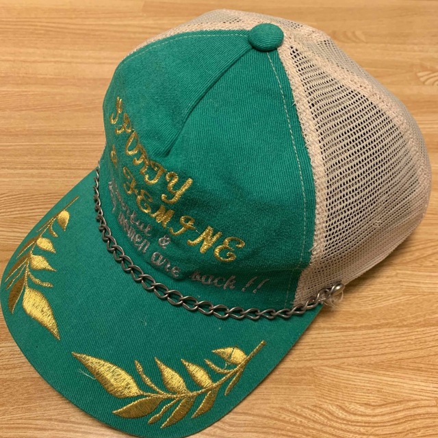 キャップ　帽子　緑色グリーン　刺繍 レディースの帽子(キャップ)の商品写真