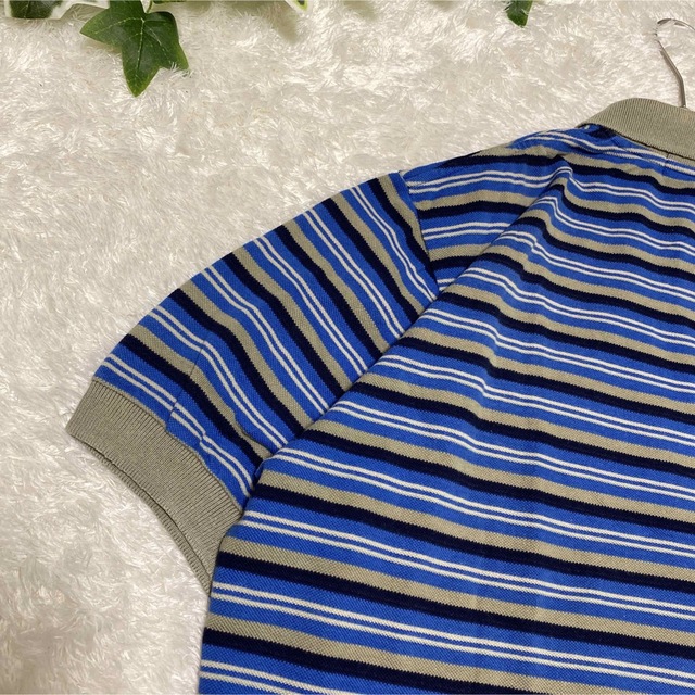 ショッピング値下げ ポロシャツ 刺繍 サンローラン vintage ストライプ