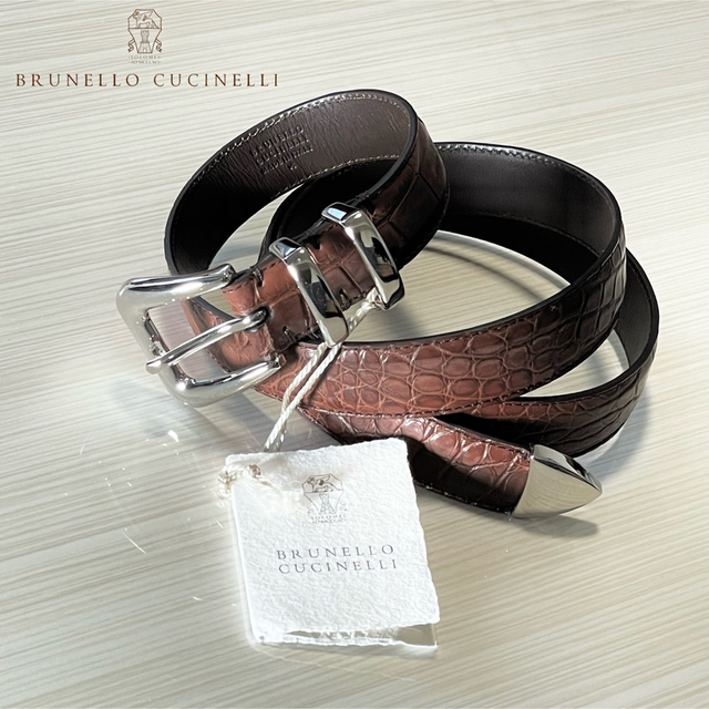 BRUNELLO CUCINELLI - J6☆未使用☆極上クロコダイルレザー プンターレ ...