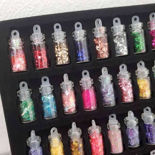 大量48本 封入パーツ レジン ネイル スライム ホノグラム ラメパウダー