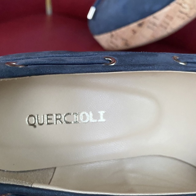 QUERCIOLIクエルチオーリ美品36 スエード調ウェッジソールバレエシューズ レディースの靴/シューズ(バレエシューズ)の商品写真