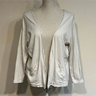 マウジー(moussy)の【美品】moussy.グレーボーダーカーディガン(カーディガン)