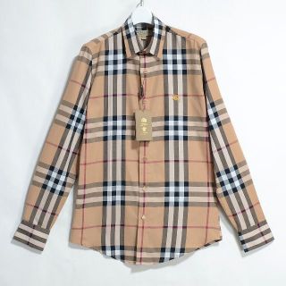 バーバリー(BURBERRY)の新品 BURBERRY バーバリー ノバチェック 長袖シャツ ベージュ Sサイズ(シャツ)