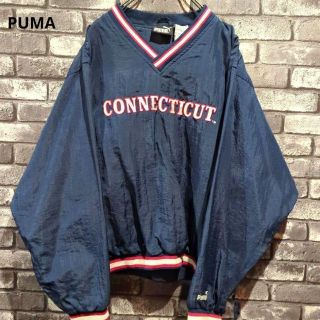 プーマ(PUMA)の90s PUMA　ナイロンプルオーバー　コネチカット大学　カレッジロゴ刺繍(ナイロンジャケット)