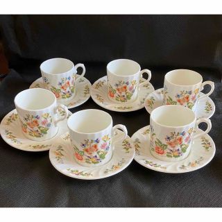 エインズレイ(Aynsley China)の6客セット★Aynsley  COTTAGE GARDEN デミカップ&ソーサー(グラス/カップ)