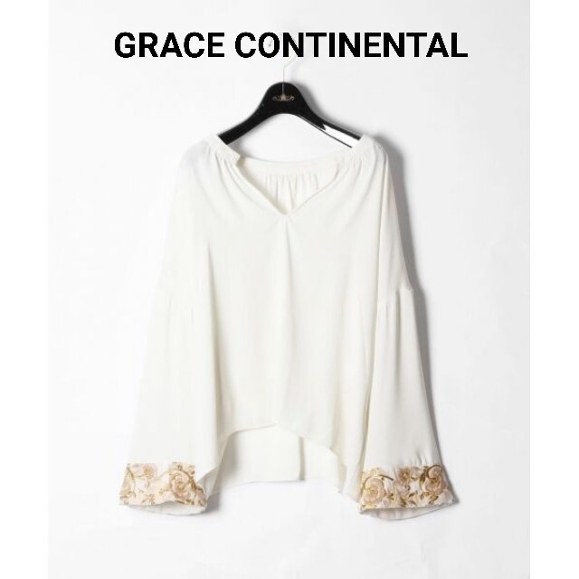 GRACE CONTINENTAL - グレースコンチネンタル カフ刺繍トップス 36