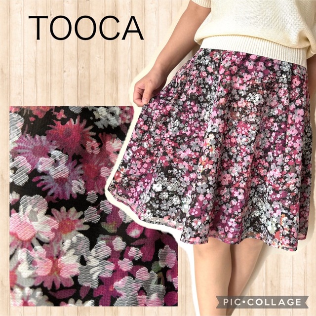 TOCCA(トッカ)のtooca トッカ　パニエ　花柄　フレア　華やか　ひざ丈スカート　ピンク　春夏 レディースのスカート(ひざ丈スカート)の商品写真