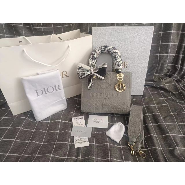 Christian Dior - 【極美品】LADY D-LITE ミディアムバッグ カナージュ エンブロイダリー