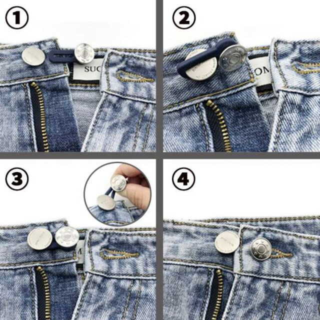 アジャスター ２個セット ボタン ウエスト調節 補正 体型隠し ダイエット メンズのパンツ(デニム/ジーンズ)の商品写真
