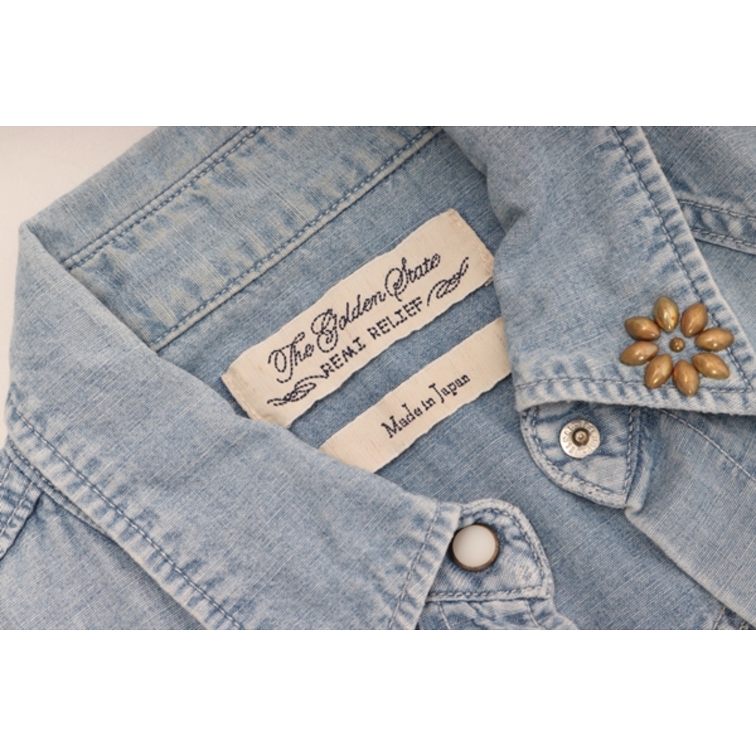 レミレリーフREMI RELIEF スタッズ付きバンダナプリント デニムウエスタンシャツ【LSHA57085】 レディースのトップス(その他)の商品写真
