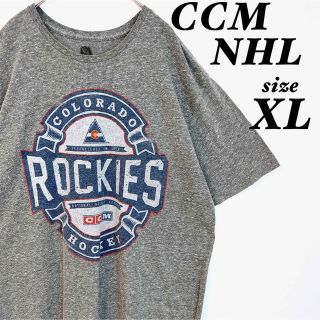 シーシーエム(CCM)のCCM NHL Tシャツ 半袖 オーバーサイズ グレー コロラドロッキーズ 古着(Tシャツ/カットソー(半袖/袖なし))