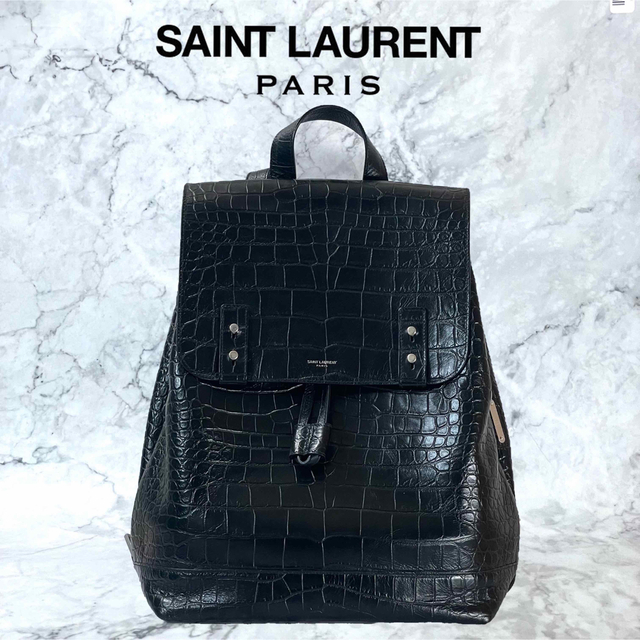 【美品】サンローラン リュックSAINT LAURENT サックドジュール 型押