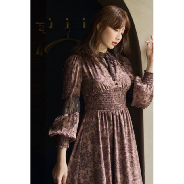 Herlipto Winter Floral Long-sleeve Dress