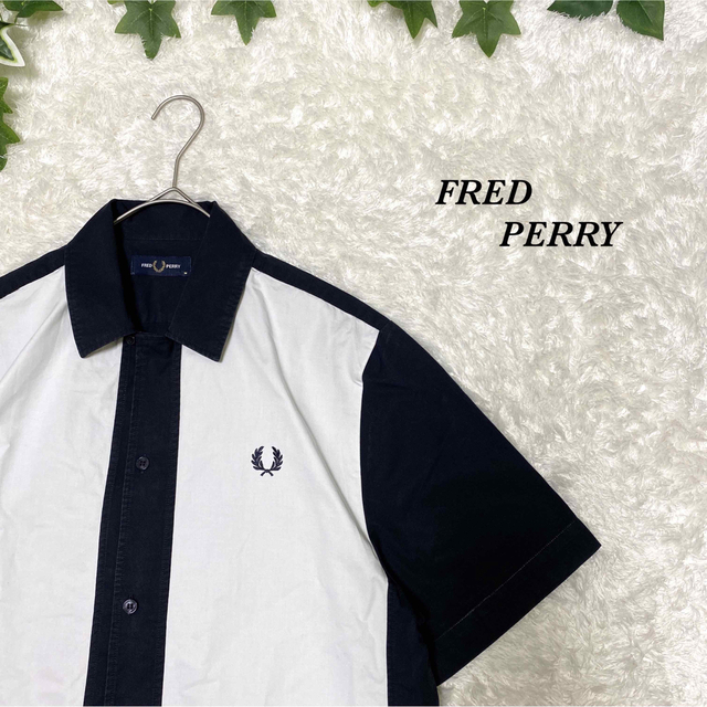 フレッドペリー　柄シャツ　総柄　デザインシャツ　fred perry バイカラーのサムネイル