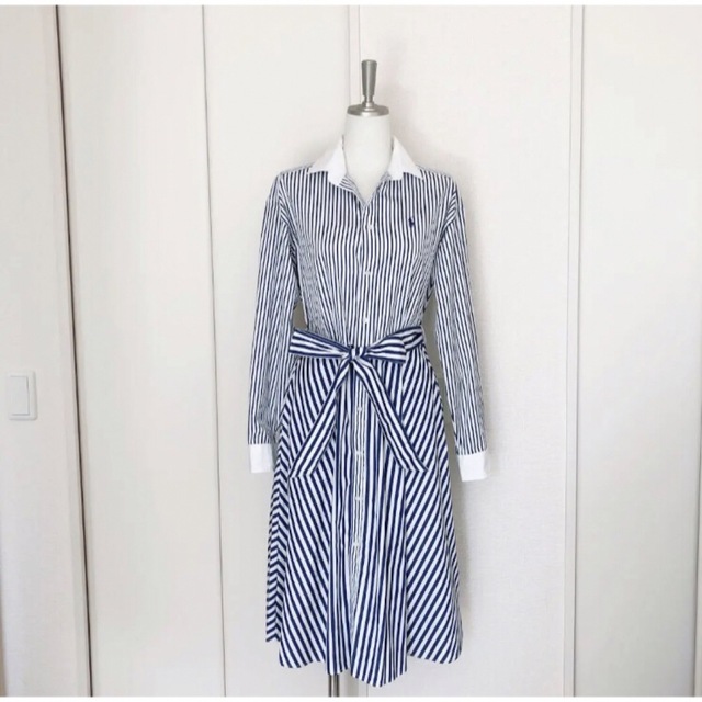完売 RALPH LAUREN ラルフローレン ストライプ シャツ ワンピース