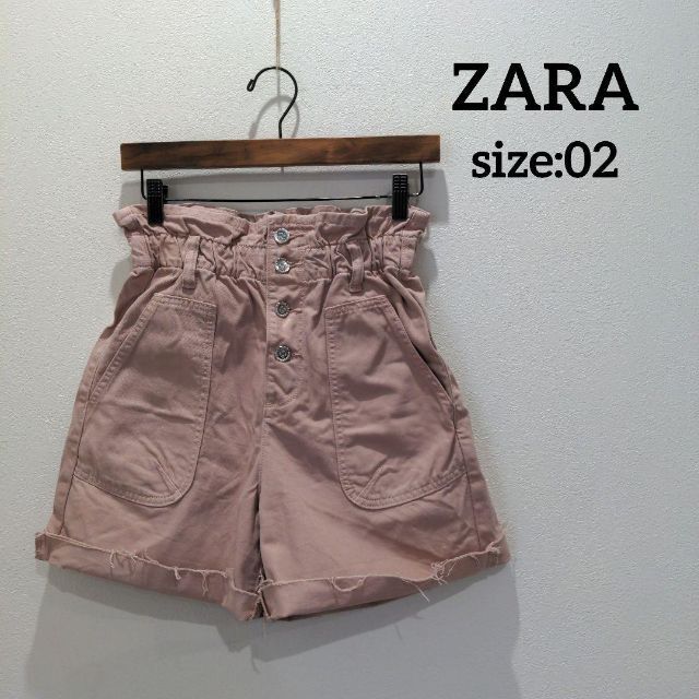 ZARA(ザラ)のザラ zara ウエストゴム カットオフ ショートパンツ ピンク レディース レディースのパンツ(ショートパンツ)の商品写真