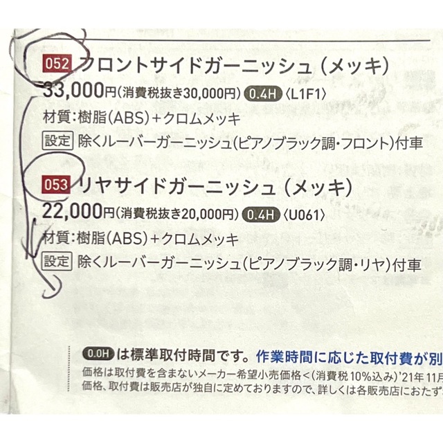 トヨタ　ライズ　本物　モデリスタ　外装　メッキ　部品　新品2品 セット