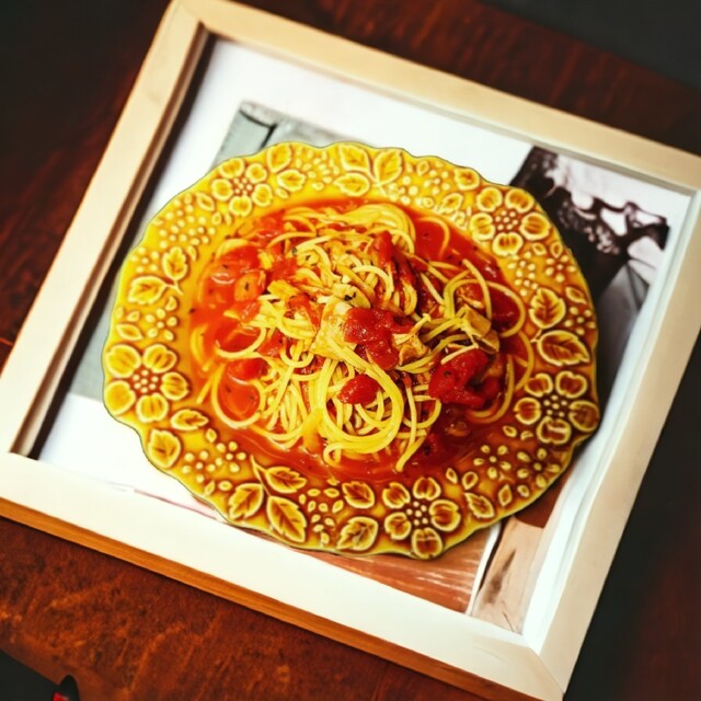 ♥♣新品未使用!額縁風カレー皿3枚セット(ブルーグレー)