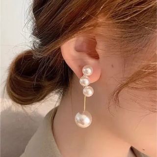 パールピアス　結婚式　結婚式アクセサリー　高見え　(ピアス)