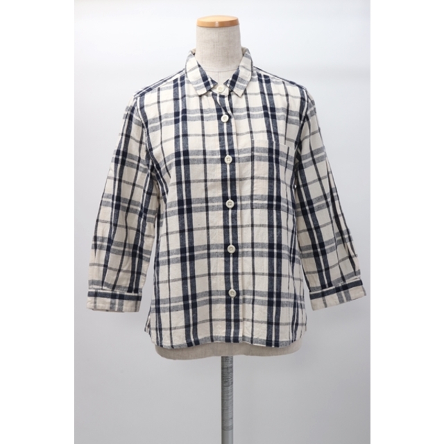 MHL. MARGARET HOWELLマーガレットハウエル 2016SS ROUGH COTTON LINEN SHIRTINGコットンリネンチェックシャツ【LSHA60031】