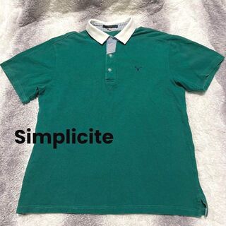 シンプリシテェ(Simplicite)の2930 Simplicite ポロシャツ 40 半袖シャツ トップス 緑 刺繍(ポロシャツ)