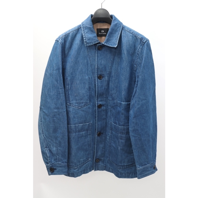 PS PAUL SMITHポールスミス IRISH LINEN INDIGOリネン混デニムカバーオールジャケット【MJKA60262】