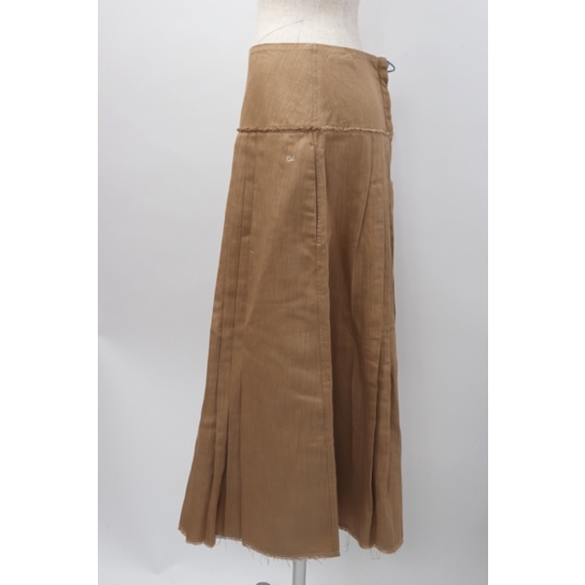 45R(45rpm 45アールピーエム) クラッシュチノSKIRT コットンリネンプリーツスカート未使用品【LSKA60266】