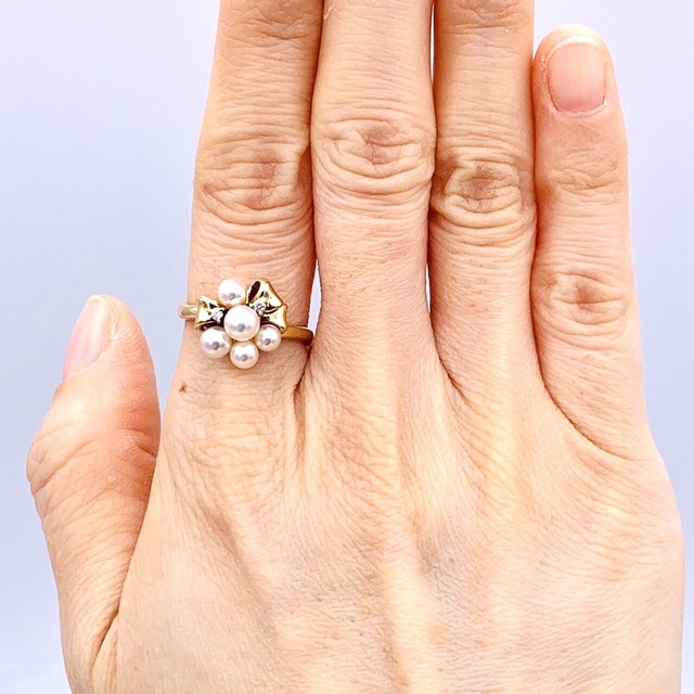 ✴︎極美品 TASAKI 田崎真珠 K18 パール 0.08ct ダイヤ リング | www