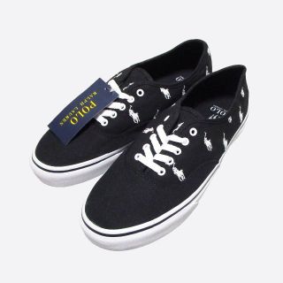 ポロラルフローレン(POLO RALPH LAUREN)の★新品★ラルフローレン★ポニー総柄スニーカー (Black/10/28cm)(スニーカー)