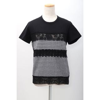 コムデギャルソン(COMME des GARCONS)のtricot COMME des GARCONSトリココムデギャルソン レース×ジャガードチェック切替Tシャツカットソー【LTSA60903】(その他)