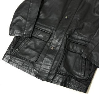 ストラスコナー レザージャケット ブラック M 美品 総柄 レザー レザー