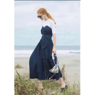 2WAYDENIMRANDOMSHIRRINGDRESS デニム ワンピース-