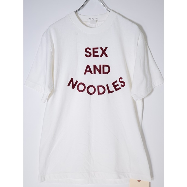 ジャクソンマティスJACKSON MATISSE 2021SS SEX AND NOODLESフェルトプリントTシャツ新品【MTSA63803】