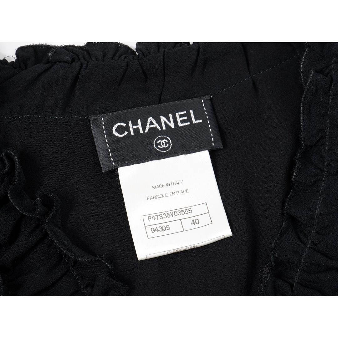 CHANELシャネル 12Aココマーク フリルギャザーノースリーブ CHANELシャネル 12Aココマーク フリルギャザーノースリーブ