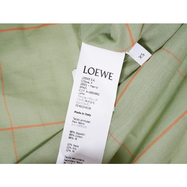 ロエベLOEWE 2019SS Check Short Slv Asym Shirtアシンメトリーチェックシャツ【LSHA65235】 レディースのトップス(その他)の商品写真