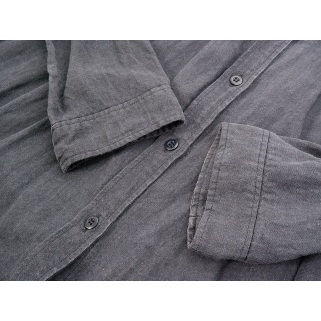 nest robe / ネストローブ | リネン100% シャツ ロングワンピース | F | チャコール | レディース