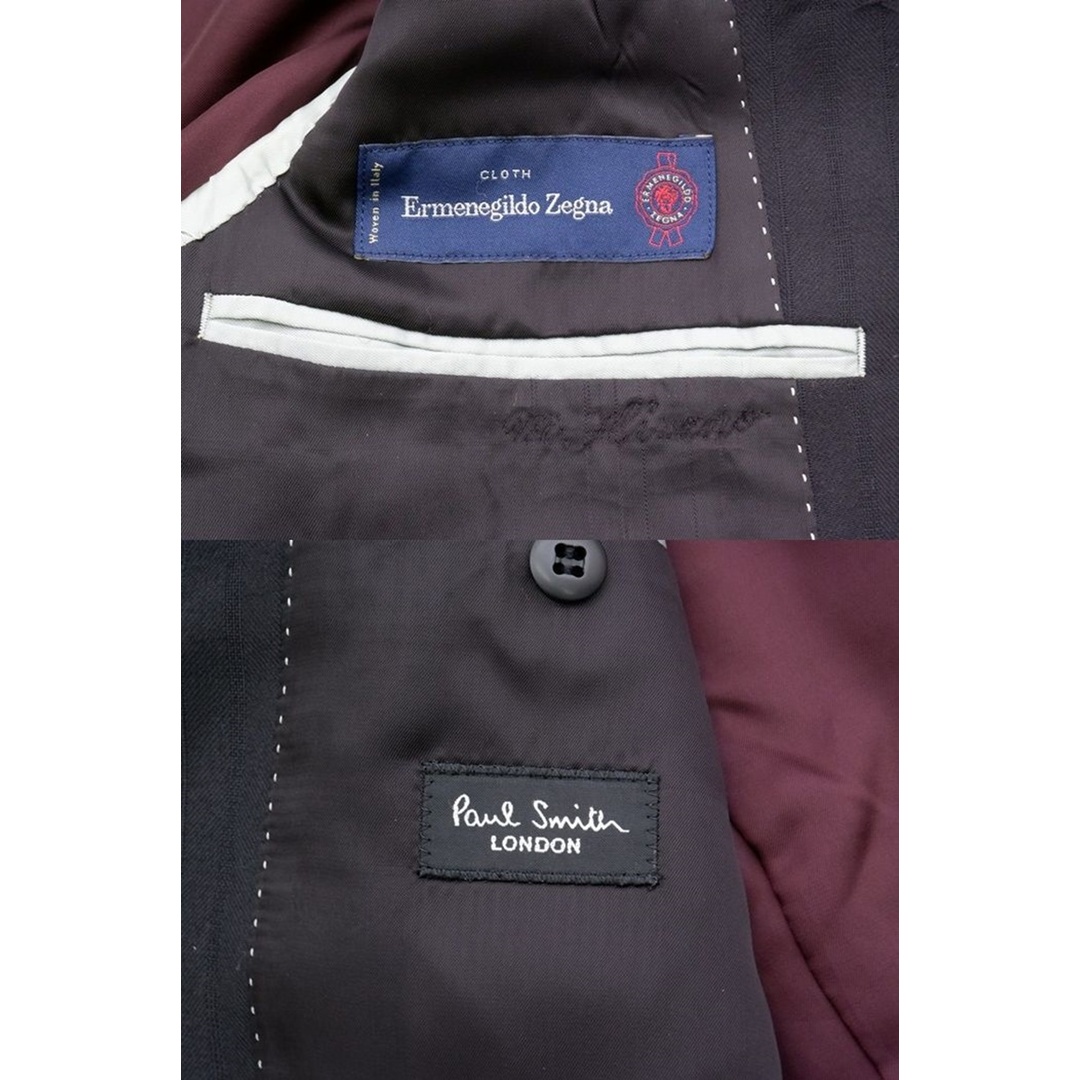 PAUL SMITH LONDONポールスミス ロンドン 高級Ermenegildo Zegnaゼニア生地ウールストライプ織スーツ  セットアップ【MSTA66590】